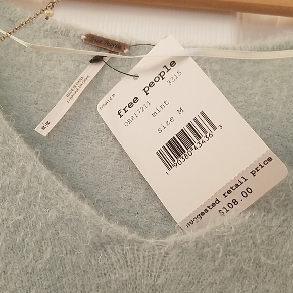 FREE PEOPLE | Princess V Neck Fuzzy Sweater New! - Picture 7 of 8